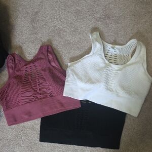 Women's Mesh Racerback Tops - White, Black, and Purple